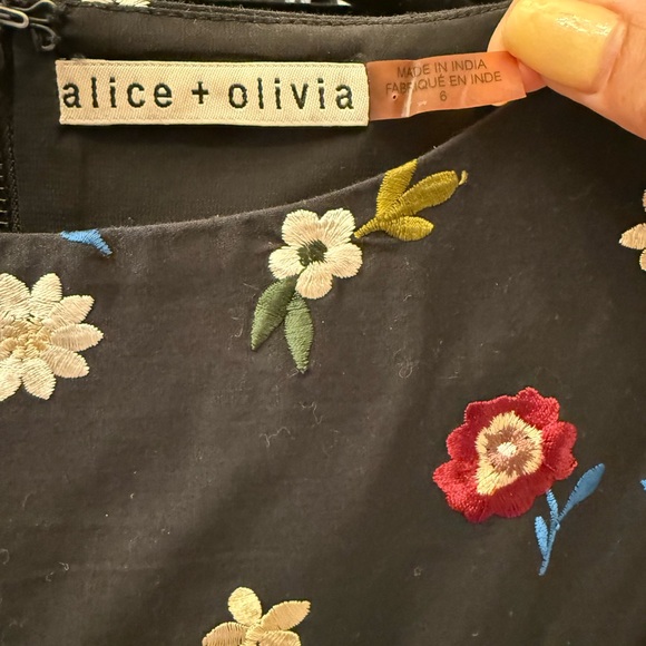 Alice + Olivia Black Dress with  Embroidery - Picture 3 of 4